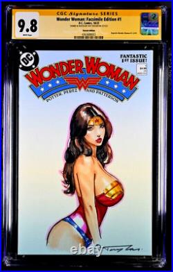Wonder Woman #1 Facsimile Edition Cgc Ss 9.8 Original Art Sketch Justice League