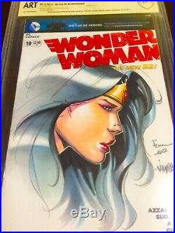 Wonder Woman #19 Blank Cover Cbcs 9.8 Ss Nm+ Original Art By David Finch
