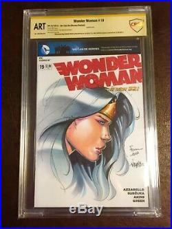 Wonder Woman #19 Blank Cover Cbcs 9.8 Ss Nm+ Original Art By David Finch