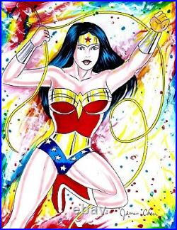 Wonder Woman Abstract Art Cover Quality Original Comic Color Art On Card Stock