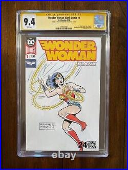 Wonder Woman Blank #1 CGC 9.4 Original Sketch Art & Signed By Ramona Fradon