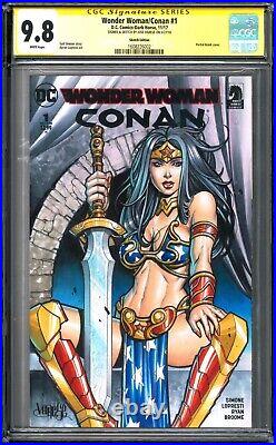 Wonder Woman Slave Leia Sketch Cover Original Art Jose Varese Cgc 9.8 Color