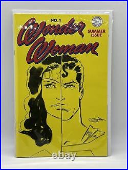 Wonder Woman, Superman Blank Sajad Shah Original Art Sketch Cover with COA DC