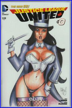 Zatanna Justice League Sketch Cover Cgc Chris Mcjunkin Original Art! Nm/mint 9.8